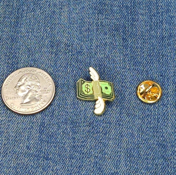 2/$14 Flying Money Enamel Pin - Picture 2 of 3